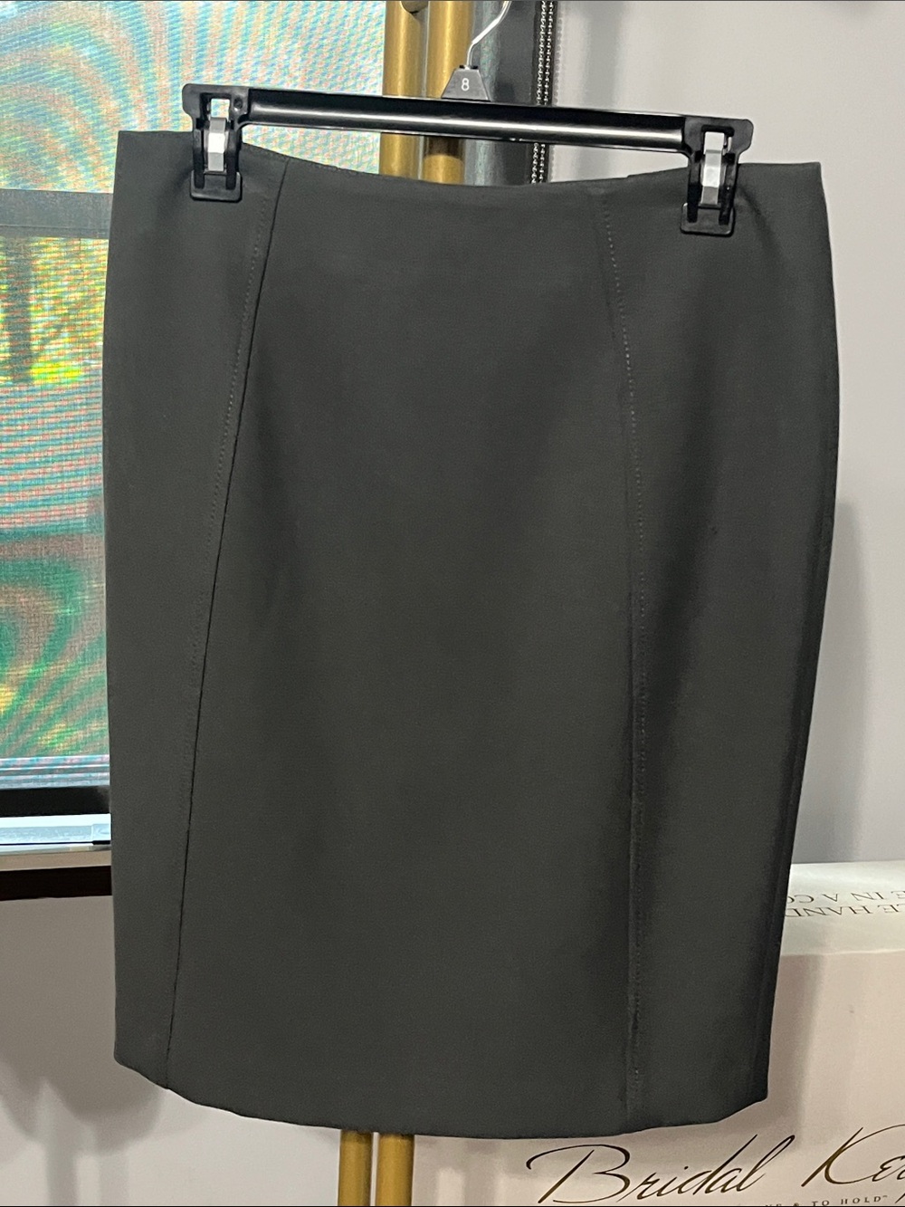 Halogen Black Pencil Skirt with Seam Detailing